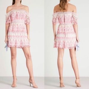 Self Portrait Off the shoulder flower lace dress
